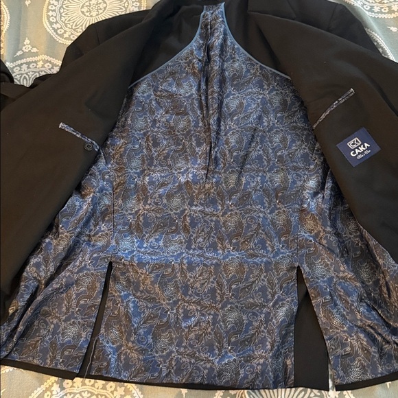 CAKA Slim fit Black Men’s Blazer with Patterned Lining. Size 54 - Picture 5 of 9